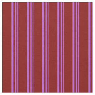 Tissu Motif de rayures colorées orchidées et marrons