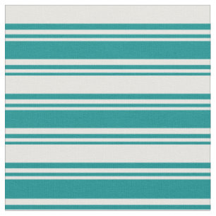 Tissu Motif de rayures de couleur cyan foncé et blanche