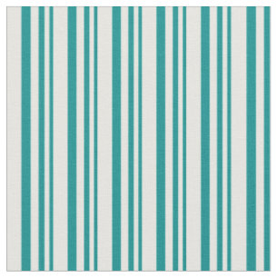 Tissu Motif de rayures de cyan foncé et de crème de ment