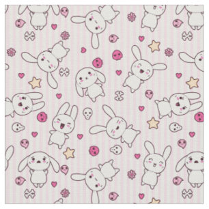 Tissu motif de rayures de kawaii