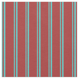 Tissu Motif de rayures turquoise et Brown