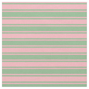 Tissu Motif de rayures vert rose clair et mer foncée