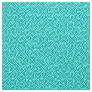Tissu Motif de remous de Japonais - turquoise et aqua