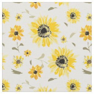 Tissu Motif de répétition de tournesol aquarelle