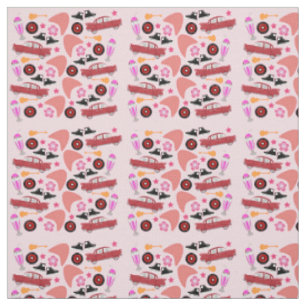 Tissu Motif de rose d'années '50 d'amusement