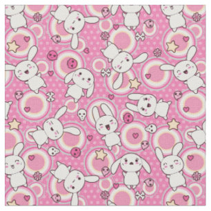Tissu motif de rose de kawaii