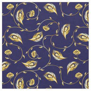 Tissu Motif de Sari de paon