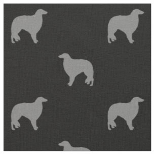 Tissu Motif de silhouettes de barzoï
