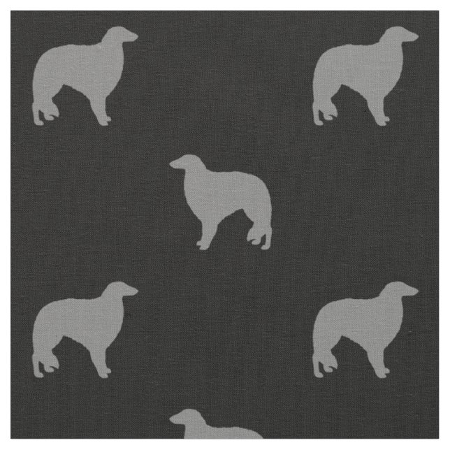 Tissu Motif de silhouettes de barzoï (Fermer)