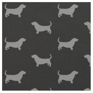 Tissu Motif de silhouettes de Basset Hound