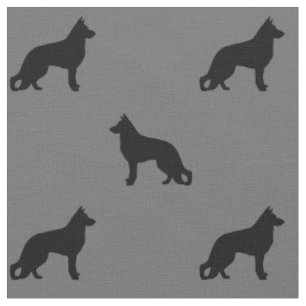 Tissu Motif de silhouettes de chien de berger allemand