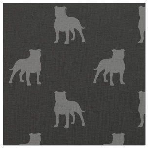 Tissu Motif de silhouettes de chien de bull-terrier du