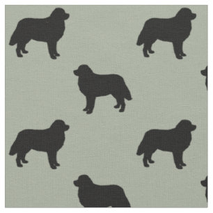 Tissu Motif de silhouettes de chien de montagne de