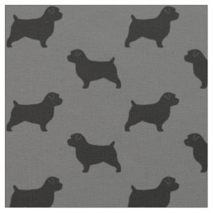 Tissu Motif de silhouettes de Norfolk Terrier
