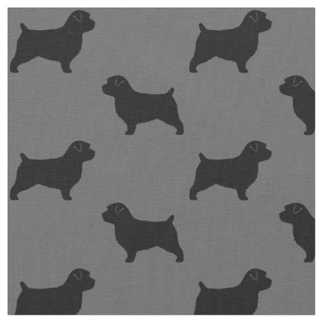 Tissu Motif de silhouettes de Norfolk Terrier (Fermer)