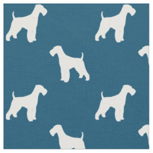 Tissu Motif de silhouettes de race de chien Airedale Ter