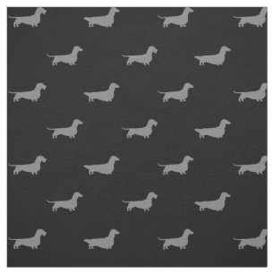 Tissu Motif de silhouettes de teckel