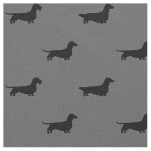 Tissu Motif de silhouettes de teckel