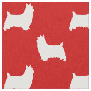 Tissu Motif de silhouettes de Terrier soyeux