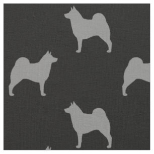 Tissu Motif de silhouettes d'Elkhound de Norvégien