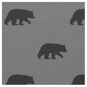 Tissu Motif de silhouettes d'ours noir