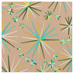 Tissu Motif de Spoutnik de la moitié du siècle, Taupe