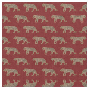 Tissu Motif de tigre de Parties scintillant rouge noir f