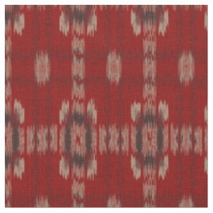 Tissu Motif de tissus d'Ikat en blanc gris rouge