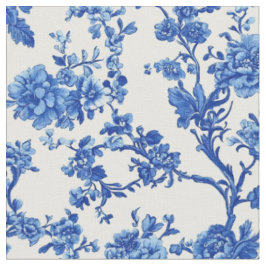Tissu Motif de toile florale bleu vif