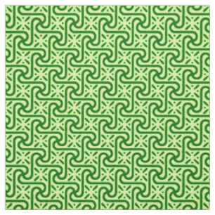 Tissu Motif de tuiles égyptiennes, émeraude et vert citr