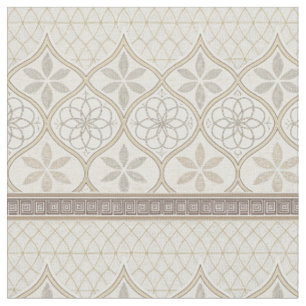 Tissu Motif de tuiles florales géométriques (2)