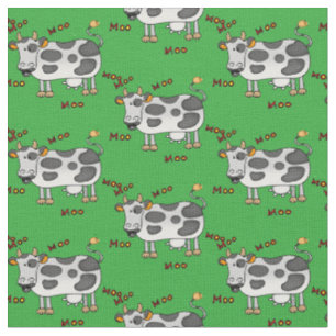 Tissu motif de vache à ferme de MOO de MOO