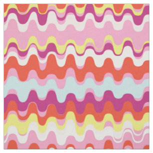 Tissu Motif de vague abstrait rose orange coloré chic