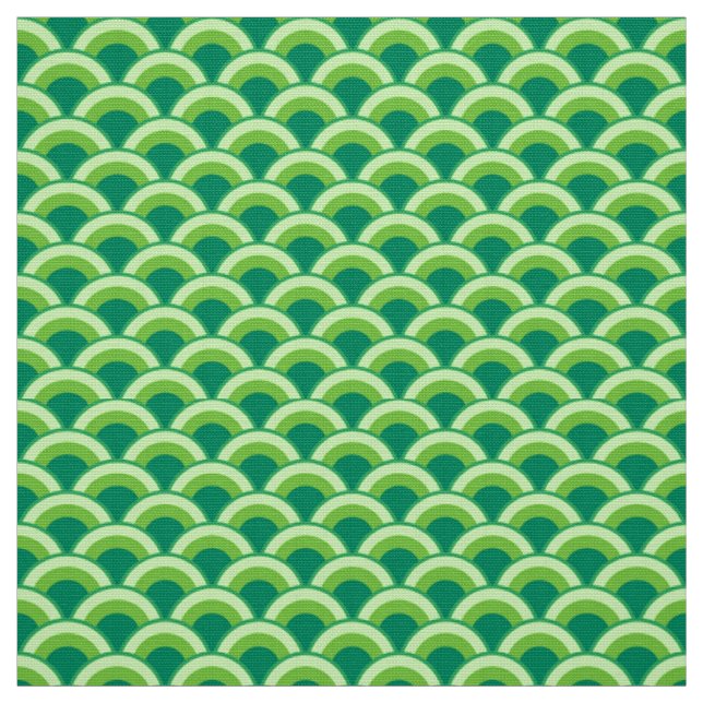 Tissu Motif de vague d'art déco - vert de jade (Échantillon)