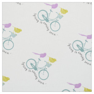 Tissu Motif de vélo moderne à Monnaie d'Oiseau Jaune vio