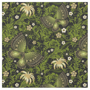 Tissu Motif de Vert-or de ressort