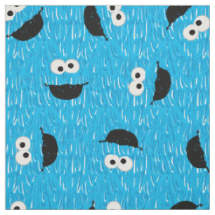 Tissu Motif de visage de fourrure de monstre de cookies