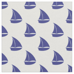 Tissu Motif de voilier de bleu royal