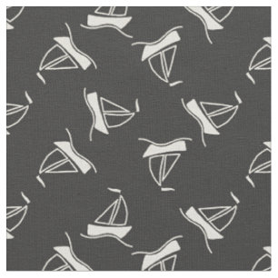 Tissu Motif de voilier de griffonnage