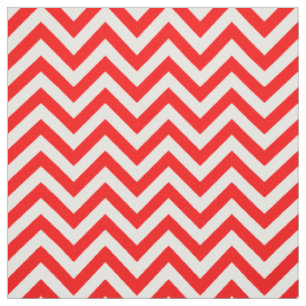 Tissu Motif de zigzag rouge et blanc lumineux