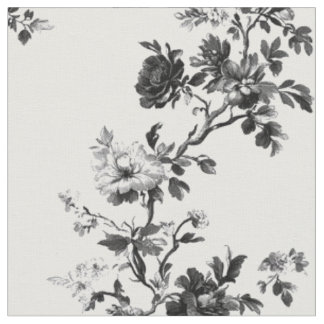 Tissu Motif délicat de toile florale noire