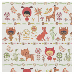 Tissu Motif d'enfant et d'animaux