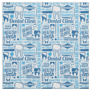 Tissu Motif dentaire bleu de clinique