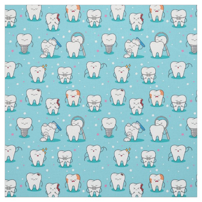 Tissu Motif dentaire mignon (Échantillon)