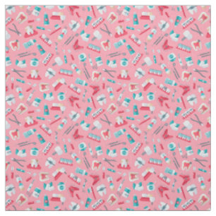 Tissu Motif dentaire rose