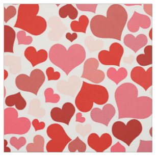 Tissu Motif Des Coeurs, Coeurs Rouges, Amour