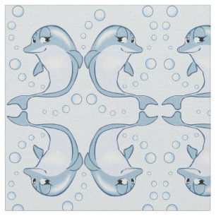 Tissu Motif des dauphins bleus