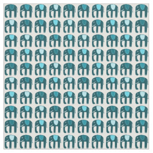 Tissu Motif des éléphants bleus doux