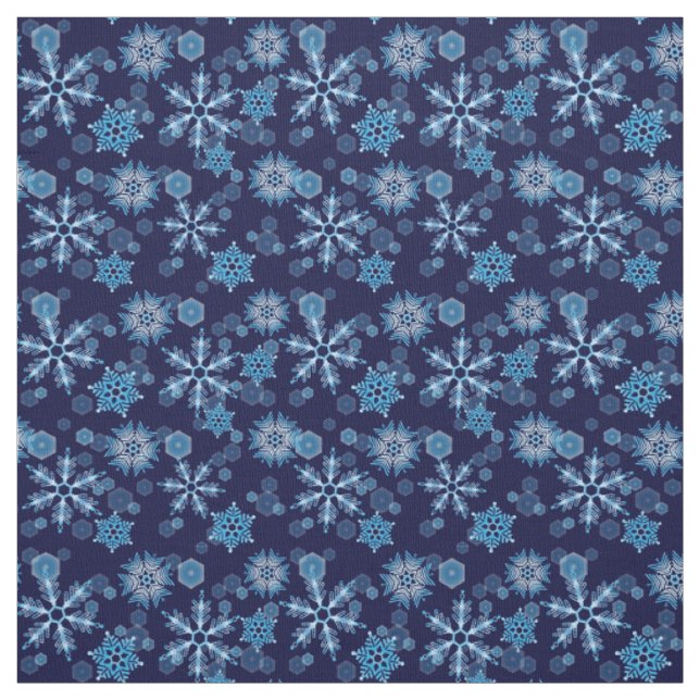 Tissu Motif des flocons de neige en chute (Échantillon)