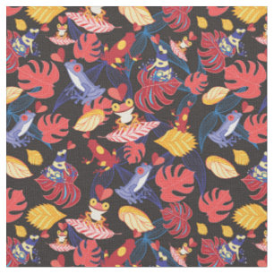 Tissu Motif des grenouilles d'amants